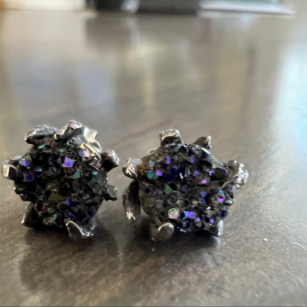 Lauren Wolf Druzy Claw Sterling Silver Earrings